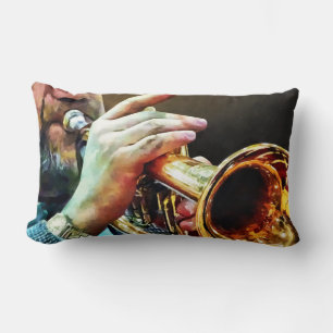 Man Playing Trumpet Lumbar Cushion