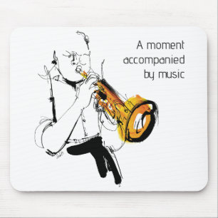 Man playing trumpet mouse pad
