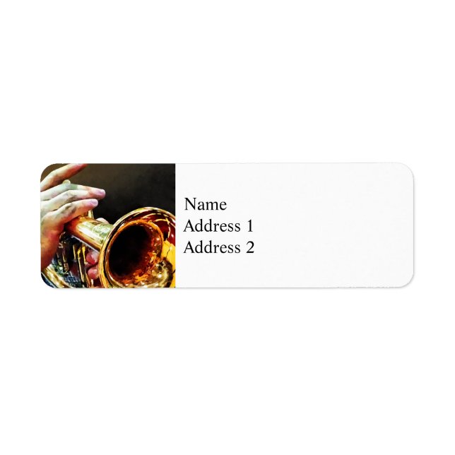 Man Playing Trumpet Return Address Label (Front)