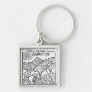 Man Ploughing a Field Key Ring