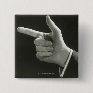 Man Pointing 15 Cm Square Badge