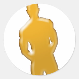 Man Posing Classic Round Sticker
