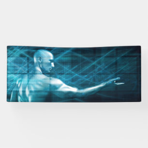 Man Presenting a Concept as a Template Background Banner