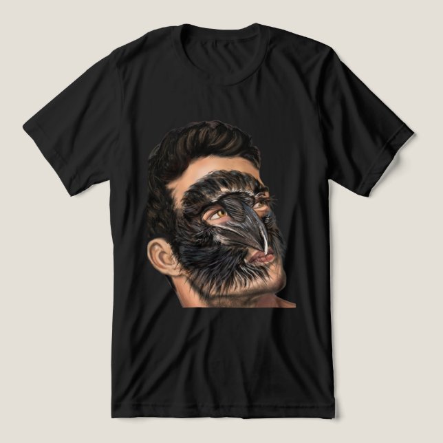 Man Raven Tri-Blend Shirt (Design Front)