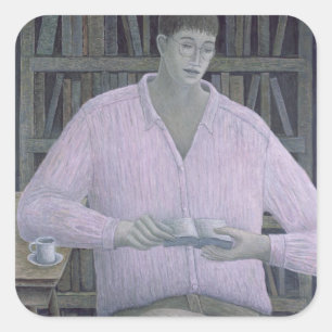 Man Reading 1998 Square Sticker