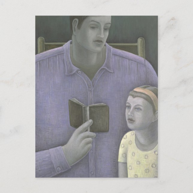 Man reading to Girl 2003 Postcard (Front)