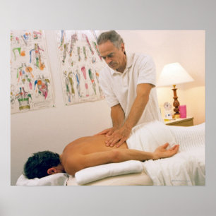 Man receiving massage poster