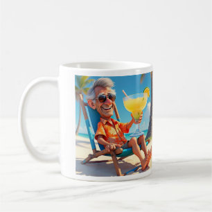 " MAN RETIRED AT THE BEACH " COFFEE MUG