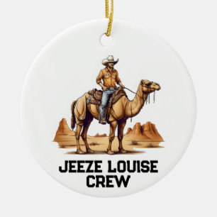 Man riding on a camel ceramic ornament