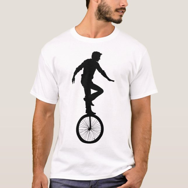 Man Riding Unicycle T-Shirt (Front)