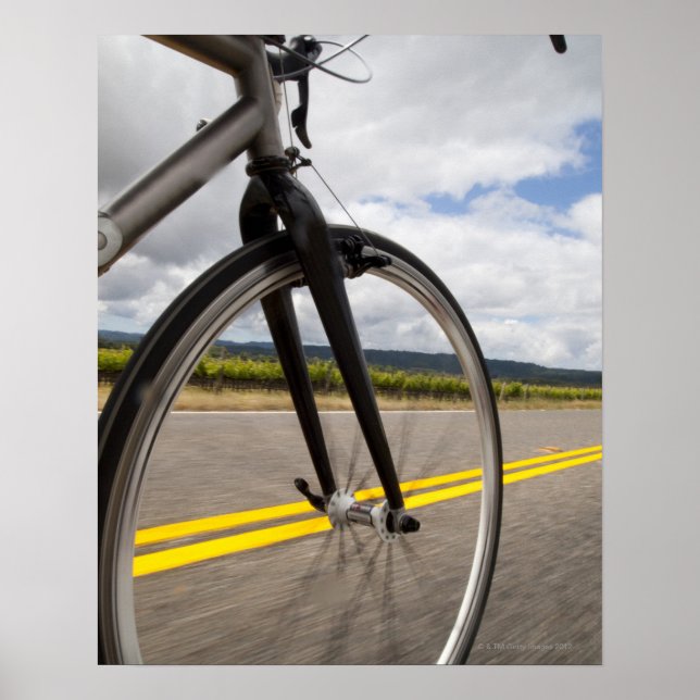 Man road biking at high speed POV Poster (Front)