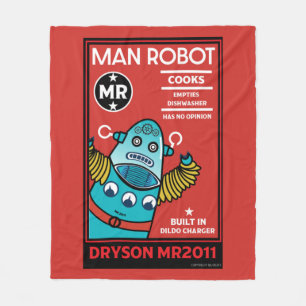 Man Robot The Perfect Man    Fleece Blanket