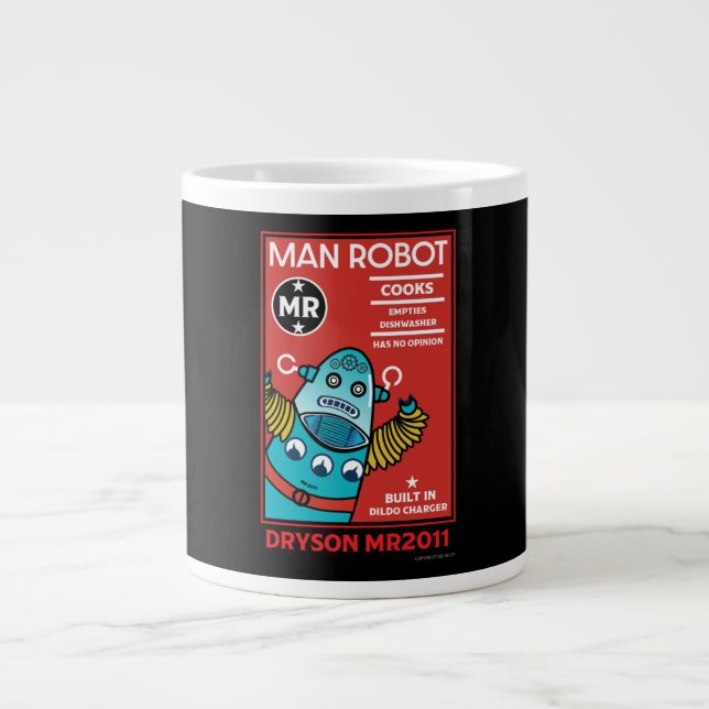 Man Robot The Perfect Man  Large Coffee Mug (Front)