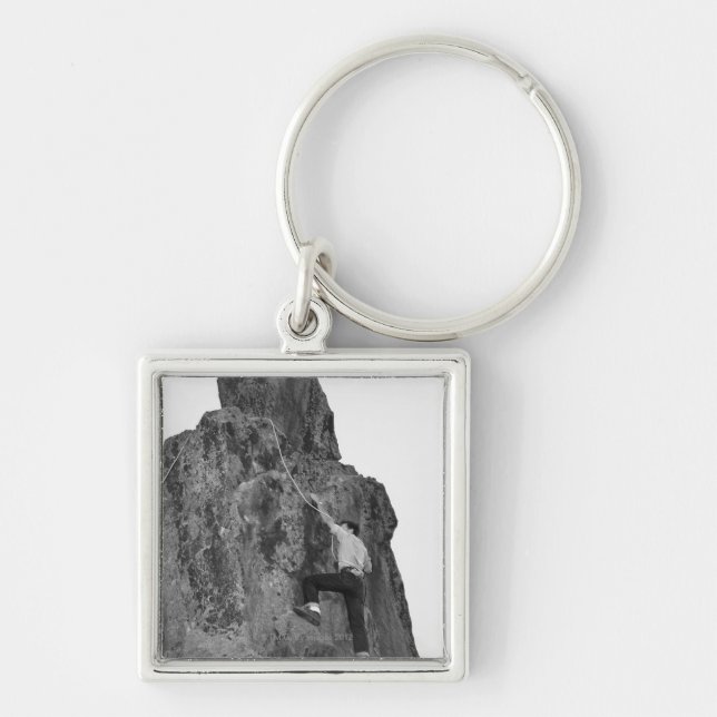 Man Rock Climbing Key Ring (Front)