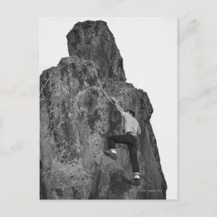 Man Rock Climbing Postcard