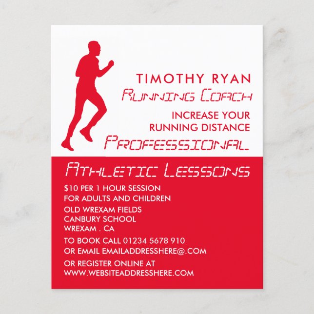 Man Running, Athletics Lesson Advertising Flyer (Front)