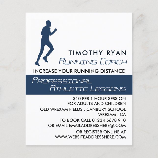 Man Running, Athletics Lesson Advertising Flyer (Front)