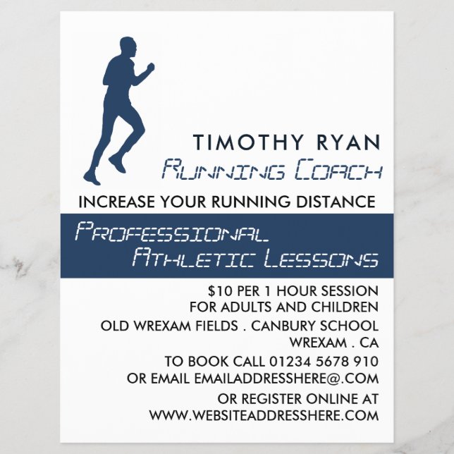 Man Running, Athletics Lesson Advertising Flyer (Front)