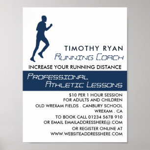 Man Running, Athletics Lesson Advertising Poster