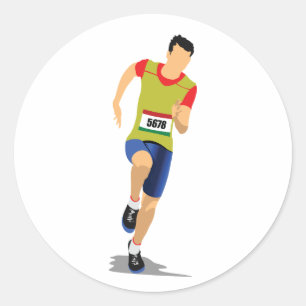 Man Running Athletics Stickers