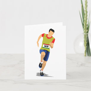 Man Running Note Cards