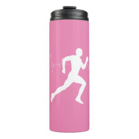 Man Running Runners Silhouette on Pink Background