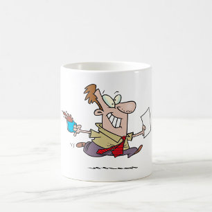 Man Running With Coffee Coffee Mug
