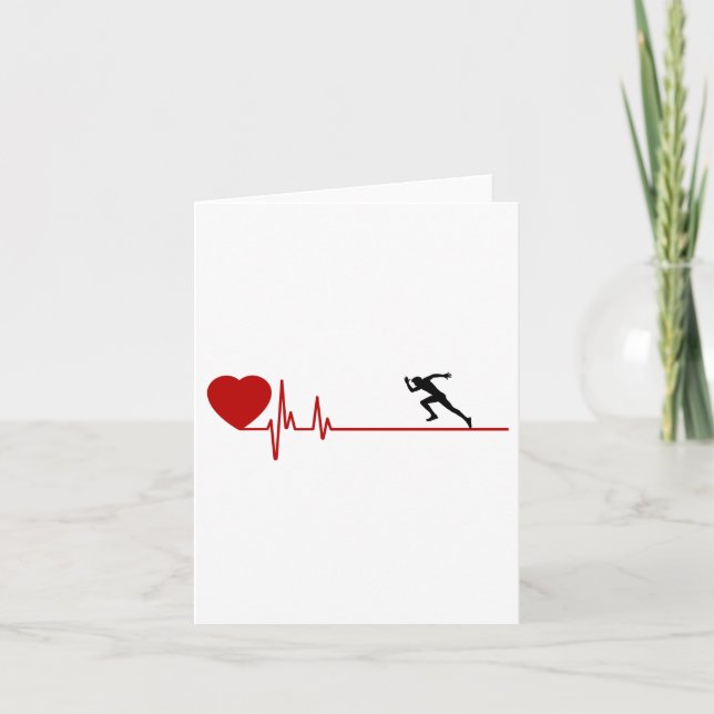 Man Running Workout Heart Rate Card for Runners (Front)