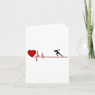 Man Running Workout Heart Rate Card for Runners