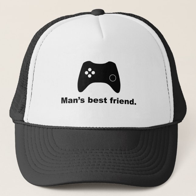 Man’s Best Friend Funny Gamer Mesh Hat (Front)