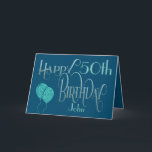 Man’s Happy Birthday Any Age and Name Blue Card<br><div class="desc">An elegant design of stylish typography in masculine colors. It is very versatile as you can easily personalise the age to any you require! Happy Birthday is set in an ornate script typography in blue, and the age is in a cordinating typeface in soft teal, along with your recipient’s name,...</div>