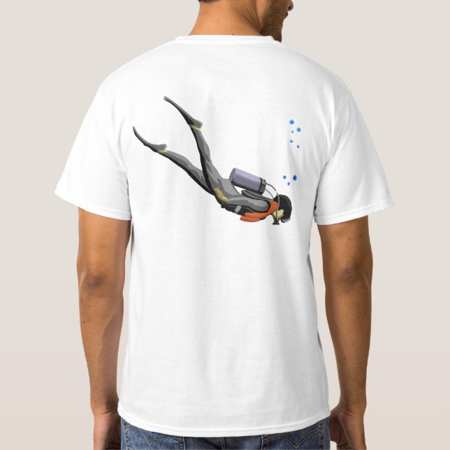 Man SCUBA Diving T-Shirt (Back)