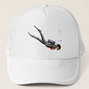 Man SCUBA Diving Trucker Hat