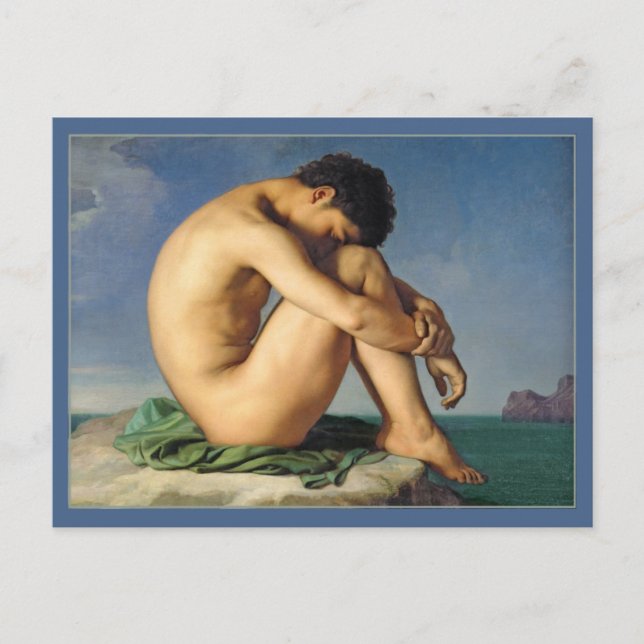 Man Seated by the Sea by Flandrin Postcard (Front)