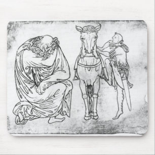 Man seated, Knight mounting his horse Mouse Pad