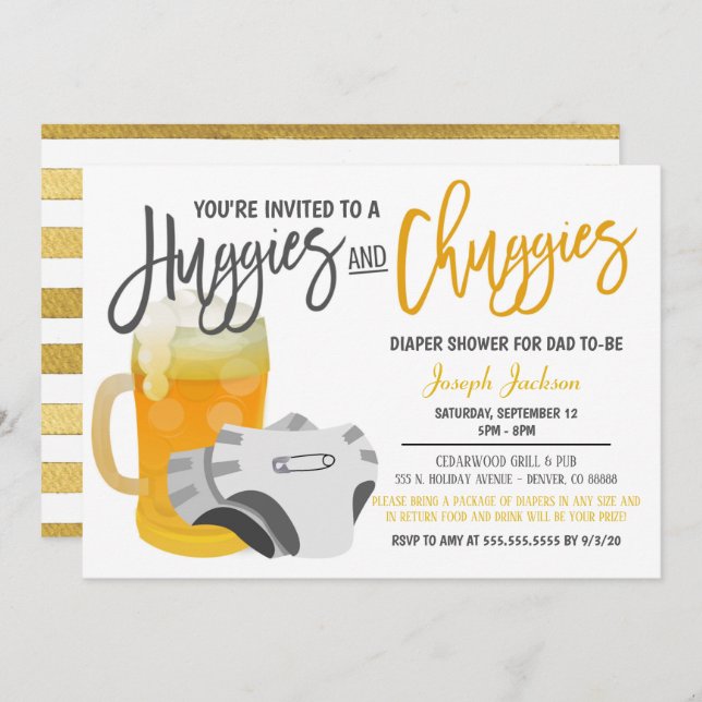 Man Shower Baby Invitation (Front/Back)