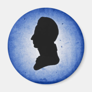 "Man Silhouette on Blue" magnets