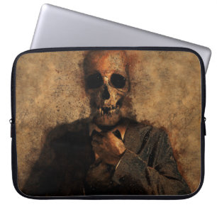 Man skull background texture death laptop sleeve