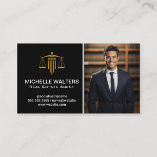 Man Smiling in Business Suit Lawyer Business Card