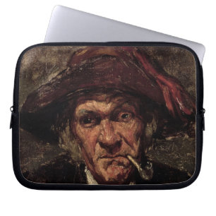 Man smoking a pipe, c.1859 laptop sleeve