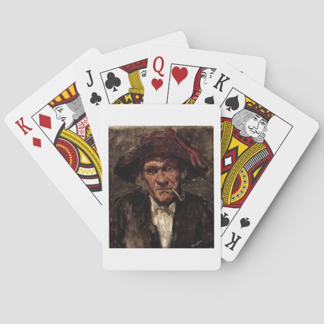 Man smoking a pipe, c.1859 playing cards (Back)