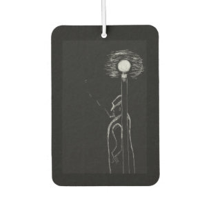 man smoking car air freshener