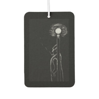 man smoking car air freshener