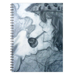 man smoking pipe manga anime notebook