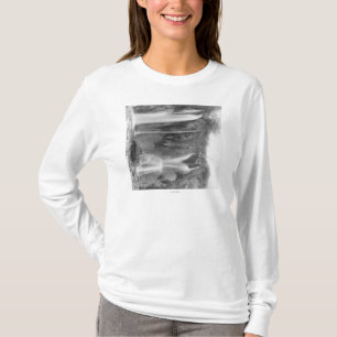 Man Standing Below the Spearfish Falls Photograp T-Shirt