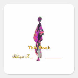 Man Standing Bookplate Square Sticker