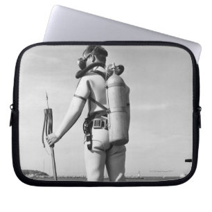 Man Standing on Pier Laptop Sleeve