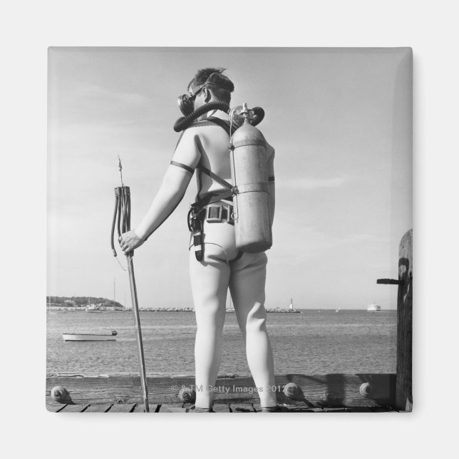 Man Standing on Pier Magnet (Front)