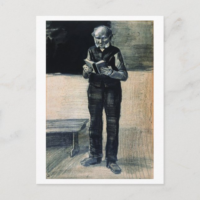 Man Standing Reading a Book, Vincent van Gogh Postcard (Front)