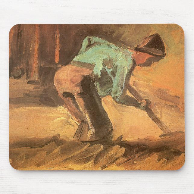 Man Stooping with Stick or Spade, Vincent van Gogh Mouse Pad (Front)